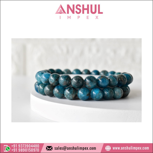 Direct Factory Price High Quality Wholesale Supply Blue Color Healing Apatite Round <b>Gemstone</b> Beaded <b>Bracelet</b> at Least Price - Product Image 4
