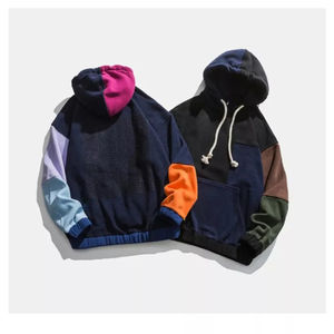 2025 hombres Casual 100% algodón Invierno Polar sólido Sudadera con capucha bordado bolsillo pulóver transpirable Streetwear bajo MOQ - Product Image 6