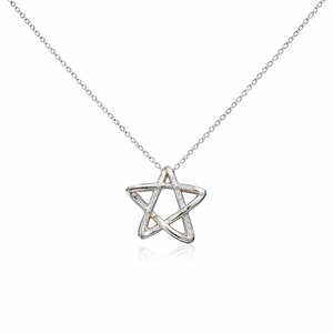 Collar con Colgante en Forma de Estrella de Oro Puro de 14K o Plata de Ley de Alta Calidad, Diamante Cultivado en Laboratorio, Elegante Regalo para Niñas y Mujeres - Product Image 5