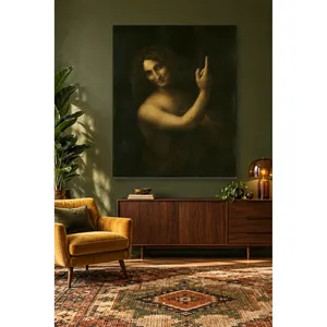 Fida Leonardo da Vinci - Saint Jean Baptiste pointant vers le haut - Impression sur toile - Product Image 4