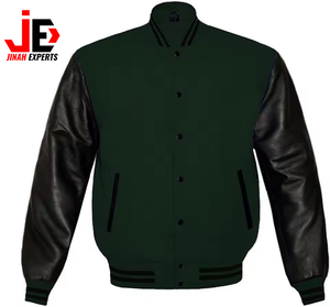Veste universitaire en cuir véritable pour hommes, manches en laine mélangée, veste Letterman en toile faite par des experts de Jinah, au prix de gros - Product Image 5