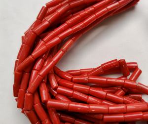 natural Italian coral beads <b>red</b> coral <b>tube</b> shape beads <b>top</b> Quality coral beads 16Inches Strands - Product Image 2