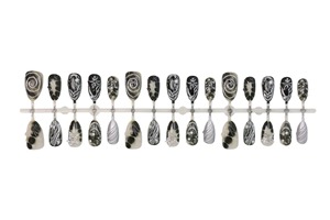 NBL-JX-191 Uñas Postizas Metálicas 3D Irregulares en Negro y Plata, 30 Piezas, Reutilizables, Cobertura Total, Estilo Gótico Punk, Hechas a Mano - Product Image 6