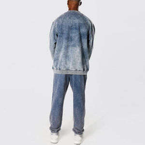 Sudadera de Hombre 100% Algodón Felpa con Cuello Redondo y Lavado Ácido, Nueva Moda 2025, Sudadera Lisa con Lavado Ácido para Hombre en Venta - Product Image 5