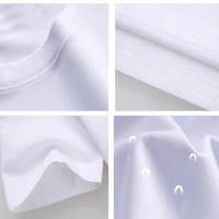 T-shirt d'été personnalisé pour homme, impression DTG, 300 g/m², 100 % coton et fibre de bambou, couleur unie, coupe oversize, col rond, haute qualité