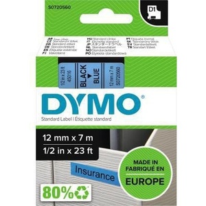 เทปพิมพ์ฉลากสำนักงานสีน้ำเงินดำ ขนาด 12 มม. x 7 ม. ยี่ห้อ DYMO รุ่น D1 - Product Image 1