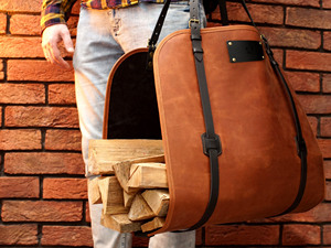 Bois de chauffage cuir bois bûche bois de chauffage stockage cheminée accessoires bois arbre support 100% véritable LLR-0039 véritable - Product Image 5