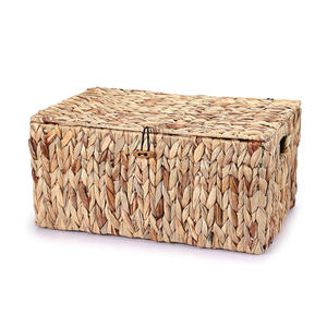 Caja de almacenamiento de paja tejida a mano, precio más bajo, cajas de almacenamiento ecológicas, contenedores de jacinto de agua - Product Image 2