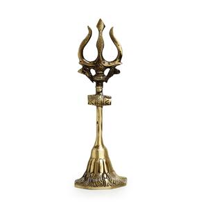 Trishul en laiton moderne fait à la main et écologique pour les articles de pooja indiens, Diwali Thali Kamandal Wati Lota Bell Diya Dhoop Stand Ghanti - Product Image 4