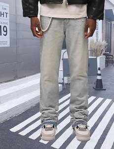 Jeans skinny en denim stretch à taille haute de qualité supérieure, pantalons jeans en denim respirants empilés de style européen Street Wear - Product Image 5