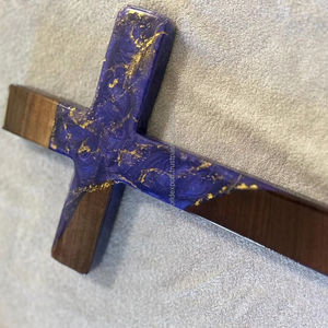 Polished Religious Style Cedar <b>Wood</b> Rustic Cross Wall Hanging <b>Sculpture</b> European Regional Feature Customized Color Size By FWE - Product Image 3