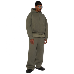 Pantalones holgados sweatsuitsCustom Flared Pants Vintage Acid Wash Sun Faded Puff Print Cotton Jogging Chándal para hombres - Product Image 6