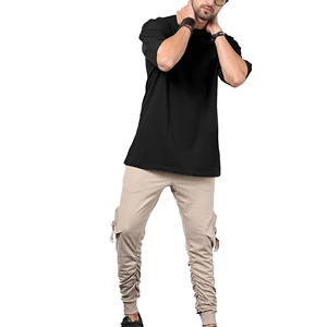 T-shirt pour homme à manches courtes, 100% coton, de haute qualité, multicolores, col rond, décontracté - Product Image 3