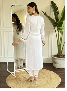 Pantalon Chanderi Kurti en pure viscose avec Dupatta brodé pour les filles, costumes de fête disponibles en Inde, meilleure vente - Product Image 6