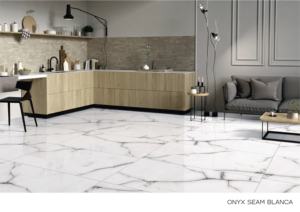 กระเบื้องพอร์ซเลน PrimeX เงา ขนาด 600x1200 มม. รูปแบบขนาดใหญ่ พื้นผิวขัดเงา คุณภาพพรีเมียม สำหรับตกแต่งผนังและพื้นภายในและภายนอกอาคาร ดีไซน์ทันสมัย รุ่น Plus - Product Image 3