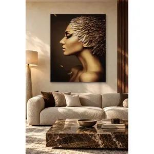 Impression sur toile Fida Golden Feather Hair Woman Profile - Product Image 5