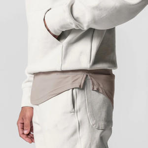 Sweat à capuche court en molleton surdimensionné de haute qualité, poids lourd, impression gonflée, coton décontracté, molleton français, sweat à capuche pour hommes - Product Image 3