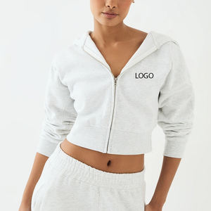 Sweat à capuche personnalisable avec logo, design uni / fermeture éclair, pour femmes, approvisionnement en gros, manches longues, fabricant de sweat à capuche - Product Image 1