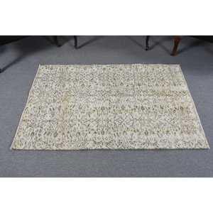 พรมตุรกี ขนาด 3.1x4.8 ฟุต สีขาวลายเขียว พรมขนสัตว์วินเทจ - Product Image 3