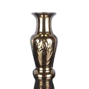 Oficina Hogar Recepciones Hotel Mesa Florero Diseño en relieve Llamativo Calidad superior Latón Encimera Cursiva Florero - Product Image 1