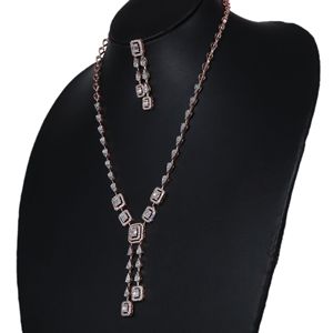 Elegante collar de joyería para mujer, diseño en oro rosa de 14 quilates con diamantes creados en laboratorio con claridad VVS - Product Image 3
