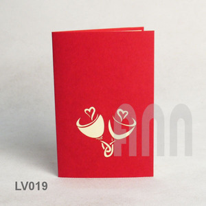 Carte d'invitation de mariage pop-up 3D en papier fait main avec enveloppe, découpée sur mesure, imprimée sur mesure, parfaite pour les couples, idéale pour la Saint-Valentin - Product Image 5