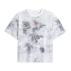 เสื้อยืดคอกลมทรงบ็อกซี่พิมพ์ลายพัฟฟ์ผ้าคอตตอนถัก 100% สั่งทำขายส่ง ปริมาณมาก พิมพ์ลาย HD ผ้าเนื้อสัมผัสพิเศษ ไหล่ตก ทรงโอเวอร์ไซส์ ใส่ได้ทั้งชายและหญิง - Product Image 1