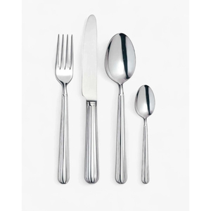 Lavish Bulk Hotel Silver Metal Knife <b>Fork</b> <b>Spoon</b> Cutlery <b>Set</b> Stainless Steel Unique Handle Flatware Silverware <b>Set</b> Mirrored Steel - Product Image 1