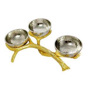 Hôtel moderne plat en métal aluminium ustensiles de cuisine avec tête de cerf doré nouveau design bol décoré fabricant en gros fournisseur - Product Image 6