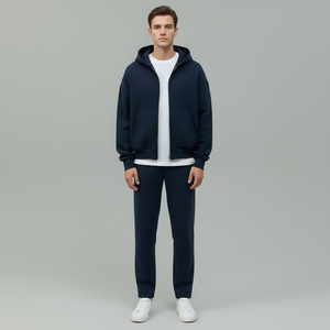 500GSM Heavyweight Fleece Hoodie Custom Logo Boxy Cropped Zip Pullover Thick Cotton <b>Streetwear</b> Winter High Street Unisex - Product Image 5