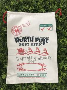 Sac de Noël géant pour cadeaux, sac à cordon extra large, personnalisé, écologique, en coton, pour emballer les cadeaux - Product Image 4