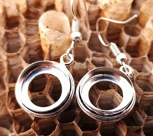925 Sterling Silver 12Mm Trống Bezel Vòng Cup Đá Thiết lập Đôi Đồng Bằng Dây Bông Tai Trở Lại Mở Bán Gắn Đồ Trang Sức Mỹ - Product Image 3