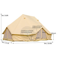 Tente de camping aux conditions météorologiques les plus difficiles Tente en toile imperméable 100% coton pour le camping et la randonnée