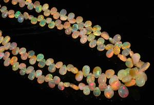 Pierre précieuse d'opale de Welo d'Éthiopie naturelle, forme poire et goutte, perles pour la fabrication de colliers - Product Image 4