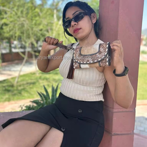 Nueva cartera de mano de cuero genuino occidental hecha a mano con herramientas de flores blancas y bolso de mano de piel de vaca perfecto para mujeres - Product Image 2