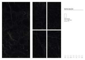 Carreaux de porcelaine émaillés à surface brillante de qualité supérieure en raphia noir - Product Image 2