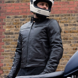 Chaqueta de cuero de moto de invierno a prueba de viento para hombre con armadura acolchada diseño transpirable y cierre de cremallera - Product Image 3