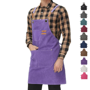 Custom ODM Support European Style <b>Men</b> Work Apron Waterdrop-Resistant Cotton Canvas with Tool Pockets Heavy Duty Work Tool Apron - Product Image 6