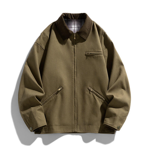 แจ็กเก็ตผ้าแคนวาสสำหรับผู้ชายเสื้อแจ็กเก็ตทำงานแนวสตรีทสำหรับใส่กลางแจ้งทรงโอเวอร์ไซส์สไตล์วินเทจซักได้ตามต้องการสำหรับฤดูหนาว - Product Image 2