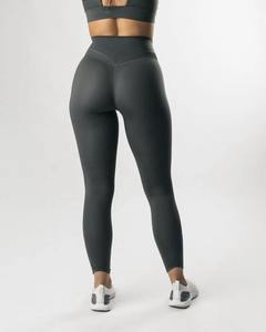 Mallas de entrenamiento de cintura media de alta calidad OEM para mujer, mallas sexis de Yoga sin costuras, mallas de cintura alta con patrón sólido al por mayor - Product Image 6