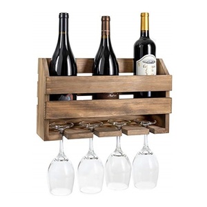 Comptoir de table Casier à vin élégant Fabriqué à la main Casier à vin en bois debout Magasin de bouteilles de vin pour Restaurants Bar Hôtel Barware - Product Image 5