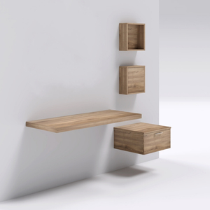 Manches noce sospeso in laminato Mensolone per bagno mobile pensile con lavabi - Product Image 1
