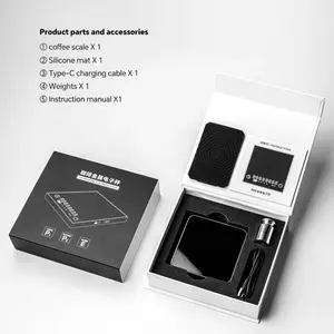 Balance à café électronique de haute précision, rechargeable, pour espresso, poinçonnage manuel, balance de cuisine extérieure, mini balance en métal facile - Product Image 5