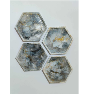 Haute qualité personnaliser forme hexagonale caboteur en résine prix de gros pour restaurant bureau thé sous-verres taille personnalisée - Product Image 3