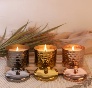 โหลเทียนโลหะชุบทองแดงตกผลึกจากผู้ขายส่งตรงจากอินเดียภาชนะอเนกประสงค์เหยือกโลหะทองเหลืองและทองแดง - Product Image 6