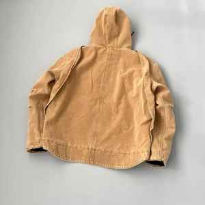 Mode décontractée col rabattu en métal veste zippée complète personnalisée vierge toile de coton lourd vêtements de travail veste de travail pour hommes - Product Image 4