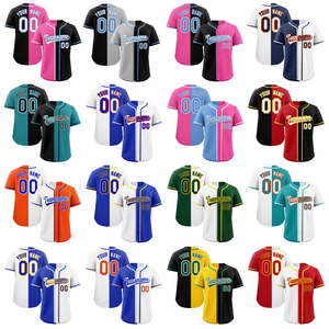 Venta al por mayor camiseta de béisbol personalizada transpirable en blanco camisa de softbol para hombres mujeres jóvenes con botón cosido logotipo nombre estampado - Product Image 3