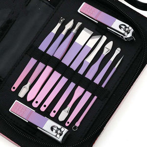 Kit Profesional de Manicura y Pedicura de Lujo, de Acero Inoxidable, con Cortaúñas 4 en 1, Estuche de Cuero PU con Resorte Individual - Product Image 3
