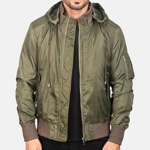 Chaqueta Bomber Verde Oliva Unisex al por Mayor, Abrigo Acolchado Cálido de Invierno, Ropa Urbana con Ribete de Piel, Impermeable, Cortavientos y Acolchado a la Moda - Product Image 1