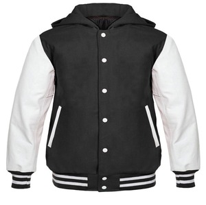 Chaqueta de béisbol Varsity Lettermen para hombre de precio barato negro con mangas de cuero chaquetas de invierno 2026 Slim Fit - Product Image 3